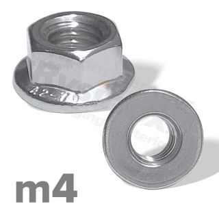 Zeskantflensmoer M4 DIN 6923 RVS A2