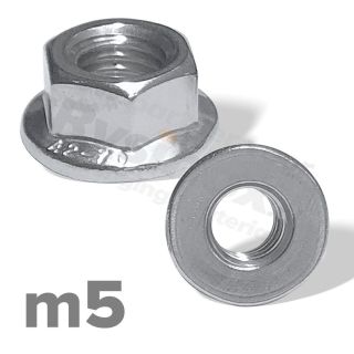 Zeskantflensmoer M5 DIN 6923 RVS A2