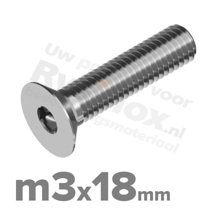 ISO 10642 RVS A2 M3x18mm | Rvsinox.nl