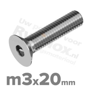 ISO 10642 RVS A2 M3x20mm | Rvsinox.nl