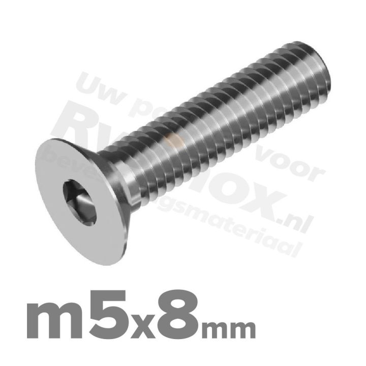 ISO 10642 RVS A2 M5x8mm | Rvsinox.nl