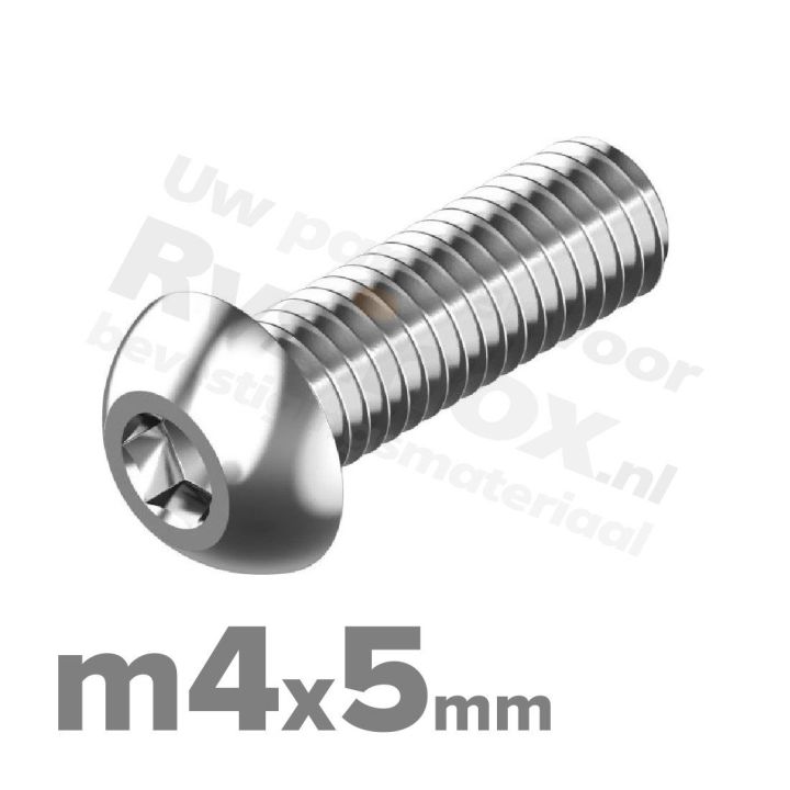 ISO 7380-1 RVS A2 M4x5mm
