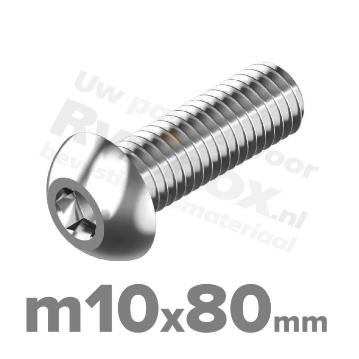 ISO 7380-1 RVS A2 M10x80mm