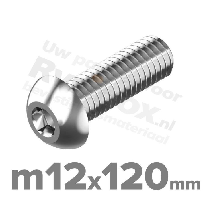 ISO 7380-1 RVS A2 M12x120mm