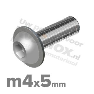 ISO 7380-2 RVS A2 M4x5mm