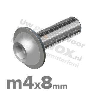ISO 7380-2 RVS A2 M4x8mm