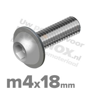 ISO 7380-2 RVS A2 M4x18mm