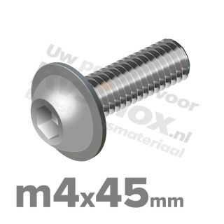 ISO 7380-2 RVS A2 M4x45mm