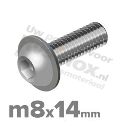 ISO 7380-2 RVS A2 M8x14mm
