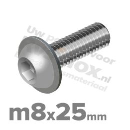 ISO 7380-2 RVS A2 M8x25mm