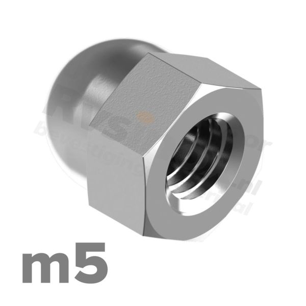 Dopmoer M5 DIN 1587 RVS A2 | rvsinox.nl