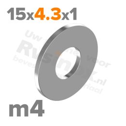 Carrosseriering M4 met buitendiameter 15mm |  RVS A2 | rvsinox.nl