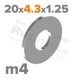 Carrosseriering M4 met buitendiameter 20mm |  RVS A2 | rvsinox.nl