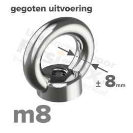 Oogmoer M8 art. 582 RVS A2 | rvsinox.nl