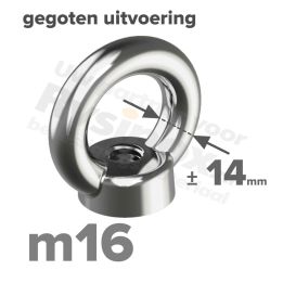 Oogmoer M16 art. 582 RVS A2 | rvsinox.nl