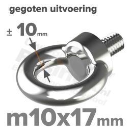 Oogbout M10 art. 580 RVS A2 | rvsinox.nl