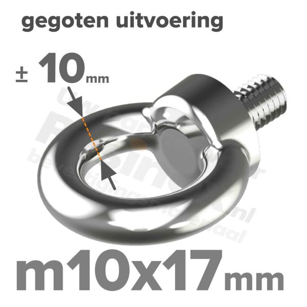 Oogbout M10 art. 580 RVS A2 | rvsinox.nl