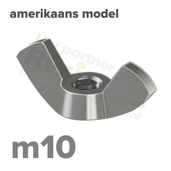 Vleugelmoer M10 Art. 315 RVS A2 | rvsinox.nl
