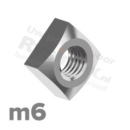 Vierkantmoer M6 DIN 557 RVS A2 | rvsinox.nl