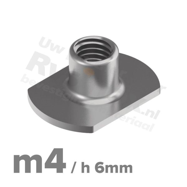 Rvs huls/aanlasmoer m4x h 6mm - art. 9060 A2 | Rvsinox.nl