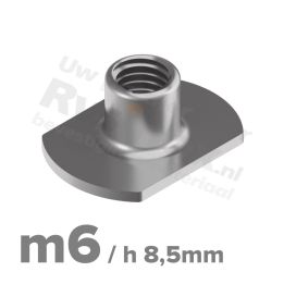 Rvs huls/aanlasmoer m6x h 8,5mm - art. 9060 A2 | Rvsinox.nl