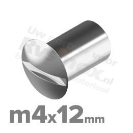 Rvs hulsmoer m4x12mm - Art. 9061 A1 | Rvsinox.nl