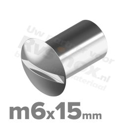 Rvs hulsmoer m6x15mm - Art. 9061 A1 | Rvsinox.nl