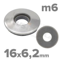 Rvs sluitring 16x6,2 met EPDM - Art. 9055 A2 | Rvsinox.nl
