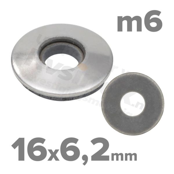 Rvs sluitring 16x6,2 met EPDM - Art. 9055 A2 | Rvsinox.nl