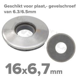 Rvs sluitring 16x6,7 met EPDM - Art. 9055 A2 | Rvsinox.nl