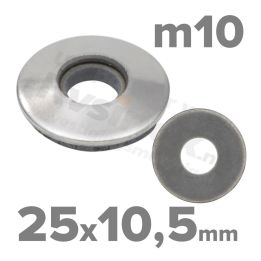 Rvs sluitring 25x10,5 met EPDM - Art. 9055 A2 | Rvsinox.nl