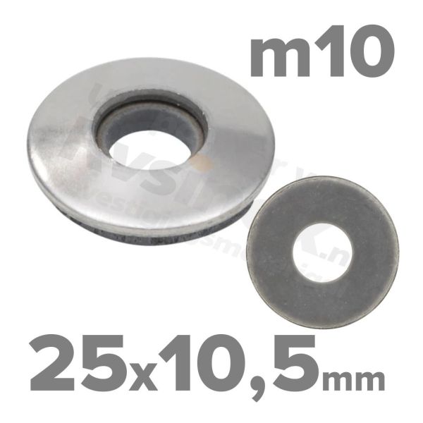 Rvs sluitring 25x10,5 met EPDM - Art. 9055 A2 | Rvsinox.nl