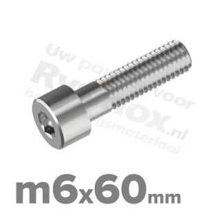Inbusbout M6x60 DIN 912 / ISO 4762 - RVS A2 (Inox)