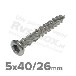 Rvs vlonderschroeven 5x40 - Art. 9043 C1 | Rvsinox.nl