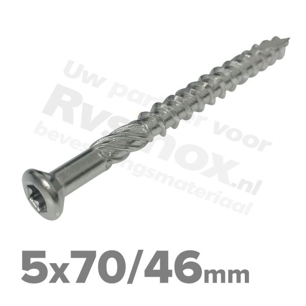 Rvs vlonderschroeven 5x70 - Art. 9043 C1 | Rvsinox.nl