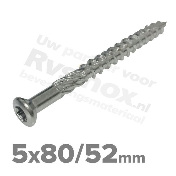 Rvs vlonderschroeven 5x80 - Art. 9043 C1 | Rvsinox.nl