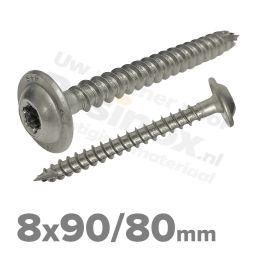 Rvs tellerkopschroef 8x90 - Art. 9250 A2 | Rvsinox.nl