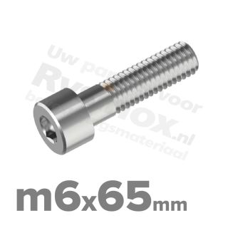 Inbusbout M6x65 DIN 912 / ISO 4762 - RVS A2 (Inox)