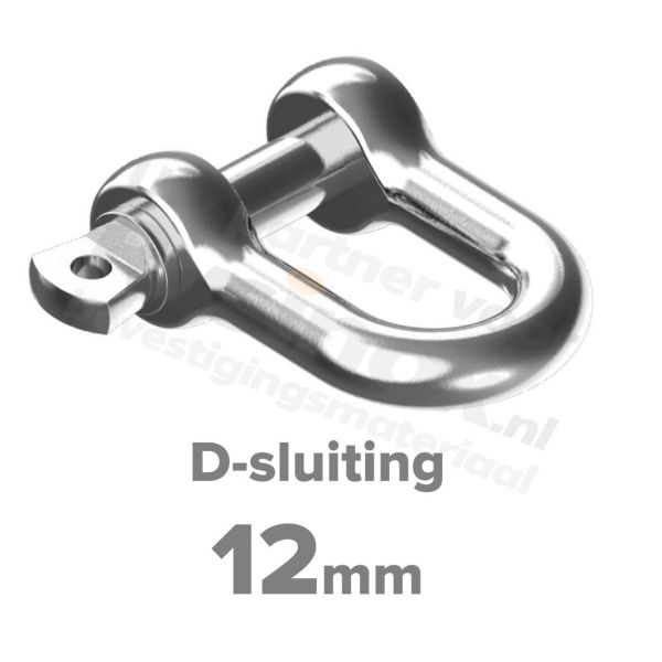 Rvs D-sluiting 12mm - Art. 9076 A4 | Rvsinox.nl
