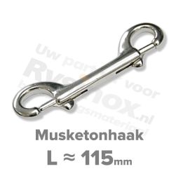 Rvs dubbele musketonhaak 115mm - Art. 8416 A4 | Rvsinox.nl