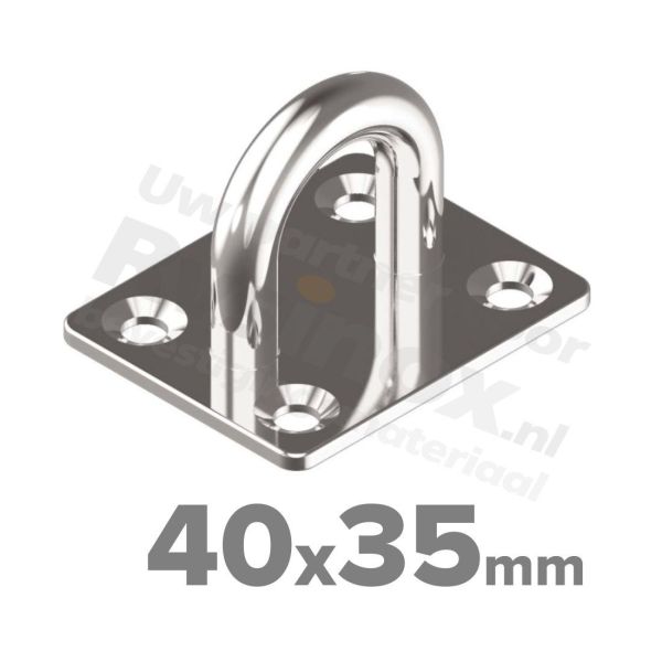 Rvs oogplaat 40x35mm - Art. 8225 A2 | Rvsinox.nl