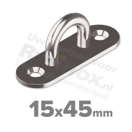 Rvs oogplaat 15x45mm - Art. 8266 A2 | Rvsinox.nl