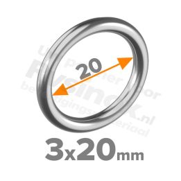 Rvs ring 3x20 - Art. 8229 A4 | Rvsinox.nl