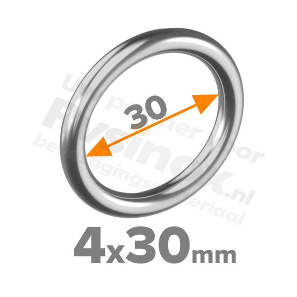 Rvs ring 4x30 - Art. 8229 A4 | Rvsinox.nl