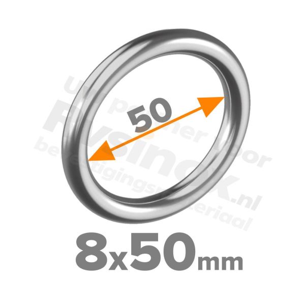 Rvs ring 8x50 - Art. 8229 A4 | Rvsinox.nl