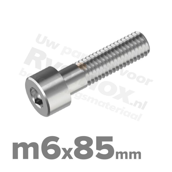 Inbusbout M6x85 DIN 912 / ISO 4762 - RVS A2 (Inox)