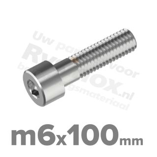 Inbusbout M6x100 DIN 912 / ISO 4762 - RVS A2 (Inox)