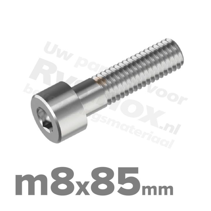 Inbusbout M8x85 DIN 912 / ISO 4762 - RVS A2 (Inox)