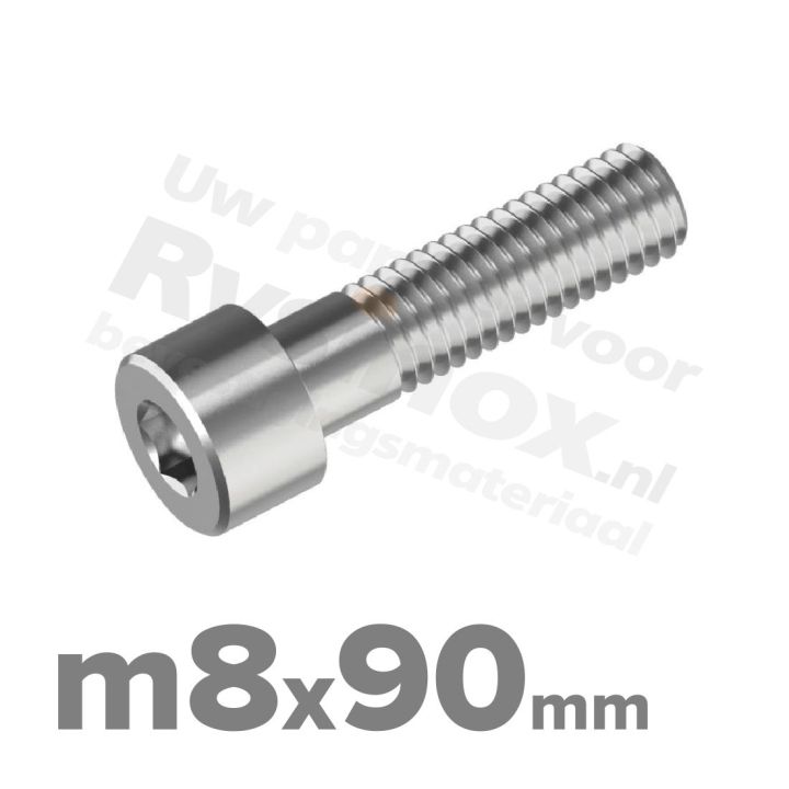 Inbusbout M8x90 DIN 912 / ISO 4762 - RVS A2 (Inox)