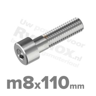 Inbusbout M8x110 DIN 912 / ISO 4762 - RVS A2 (Inox)